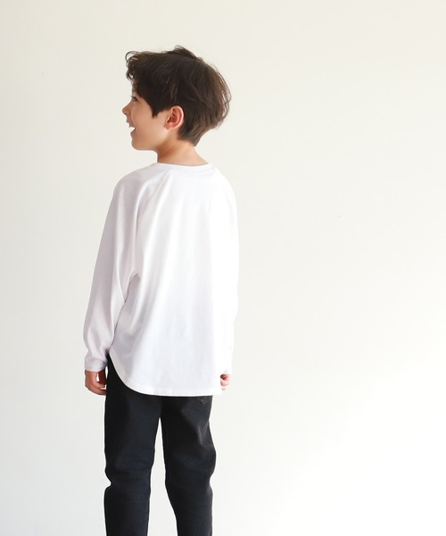 coca(coca)(コカ)の「キッズ 親子お揃いラグランスリーブロゴトップス(Tシャツ/カットソー・キッズ・ホワイト/ブラック・100/110/120/130/140)」の5枚目の写真