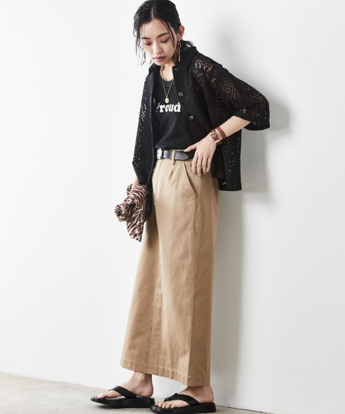 CHIC STYLE（シックスタイル）の「＜大きいサイズ＞レースショートシャツ シックスタイル（シャツ/ブラウス・レディース・アイボリー/ブラック・4L/3L/5L/LL/L）」の8枚目の写真