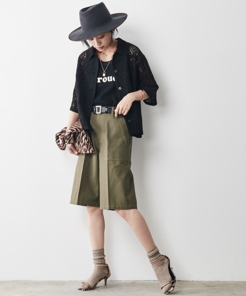 CHIC STYLE（シックスタイル）の「＜大きいサイズ＞レースショートシャツ シックスタイル（シャツ/ブラウス・レディース・アイボリー/ブラック・4L/3L/5L/LL/L）」の14枚目の写真