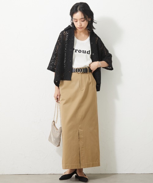 CHIC STYLE（シックスタイル）の「＜大きいサイズ＞レースショートシャツ シックスタイル（シャツ/ブラウス・レディース・アイボリー/ブラック・4L/3L/5L/LL/L）」の10枚目の写真