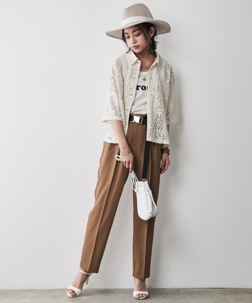 CHIC STYLE（シックスタイル）の「＜大きいサイズ＞レースショートシャツ シックスタイル（シャツ/ブラウス・レディース・アイボリー/ブラック・4L/3L/5L/LL/L）」の7枚目の写真