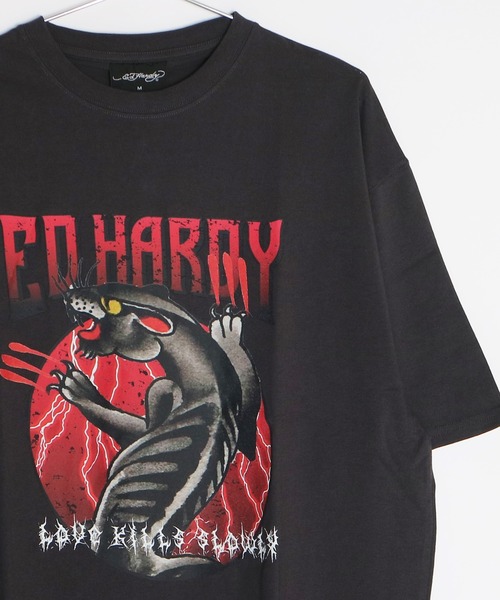 Ed Hardy(エドハーディー)の「Ed Hardy オーバーサイズ グラフィック 半袖Tシャツ(Tシャツ/カットソー・メンズ・チャコール/ブラック系その他2/グレー系その他2/ブラック/グレー系その他/ブラック系その他・M/L)」の4枚目の写真