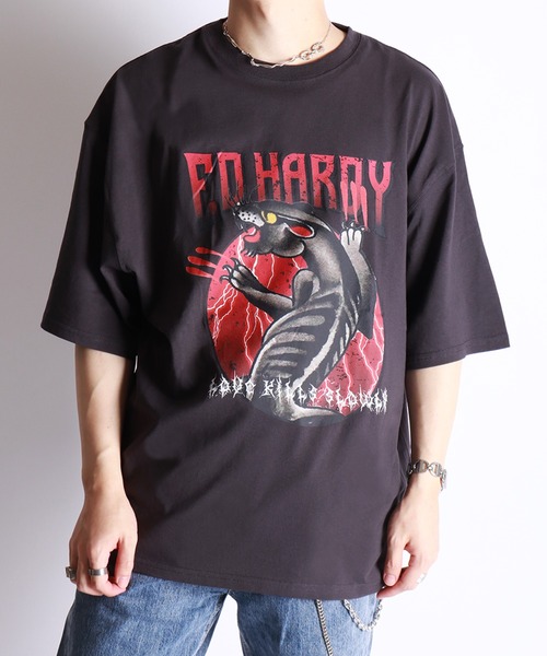 Ed Hardy(エドハーディー)の「Ed Hardy オーバーサイズ グラフィック 半袖Tシャツ(Tシャツ/カットソー・メンズ・チャコール/ブラック系その他2/グレー系その他2/ブラック/グレー系その他/ブラック系その他・M/L)」の13枚目の写真