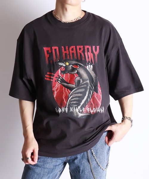 Ed Hardy(エドハーディー)の「Ed Hardy オーバーサイズ グラフィック 半袖Tシャツ(Tシャツ/カットソー・メンズ・チャコール/ブラック系その他2/グレー系その他2/ブラック/グレー系その他/ブラック系その他・M/L)」の14枚目の写真