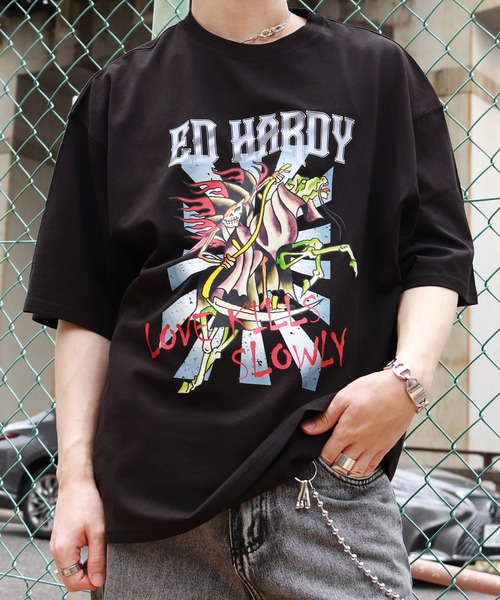 Ed Hardy(エドハーディー)の「Ed Hardy オーバーサイズ グラフィック 半袖Tシャツ(Tシャツ/カットソー・メンズ・チャコール/ブラック系その他2/グレー系その他2/ブラック/グレー系その他/ブラック系その他・M/L)」の10枚目の写真