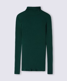 ウール&シルク長袖ハイネックトップス