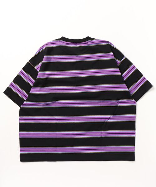 AVIREX（アヴィレックス）の「【直営店限定】BORDER LOGO SHORT SLEEVE T-SHIRT / ボーダー ロゴ 半袖 Tシャツ / AVIREX / アヴィレックス（Tシャツ/カットソー・メンズ・パープル/グリーン・L/M）」の3枚目の写真