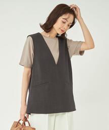 ツィーディー Vネック ベスト -ウォッシャブル・防シワ・吸水速乾-