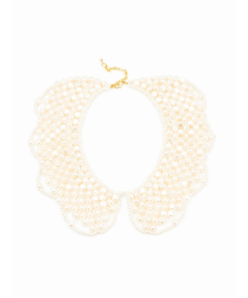 Casselini（キャセリーニ）の「Casselini(キャセリーニ)スカラップビーズつけ襟（付け襟・レディース・アイボリー/ピンク/イエロー・FREE）」の4枚目の写真