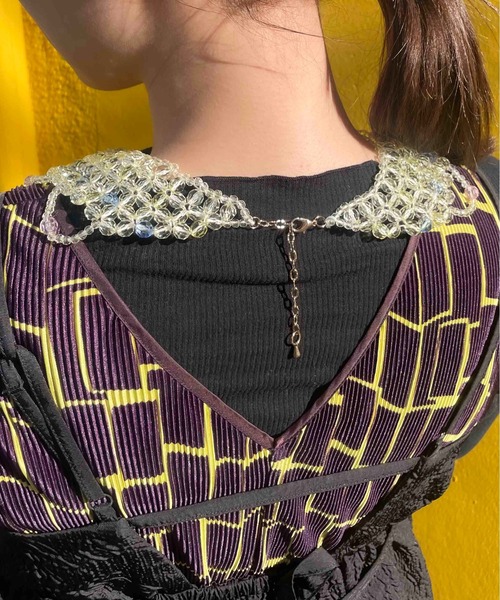 Casselini（キャセリーニ）の「Casselini(キャセリーニ)スカラップビーズつけ襟（付け襟・レディース・アイボリー/ピンク/イエロー・FREE）」の12枚目の写真