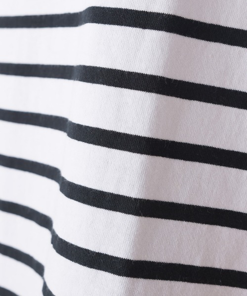 OMNES(オムネス)の「メンズパネルボーダーコットン5分袖Tシャツ(Tシャツ/カットソー・メンズ・ネイビー×ホワイト/ホワイト×ブラック/ホワイト×グリーン/ホワイト×ブルー・LARGE/MEDIUM)」の11枚目の写真