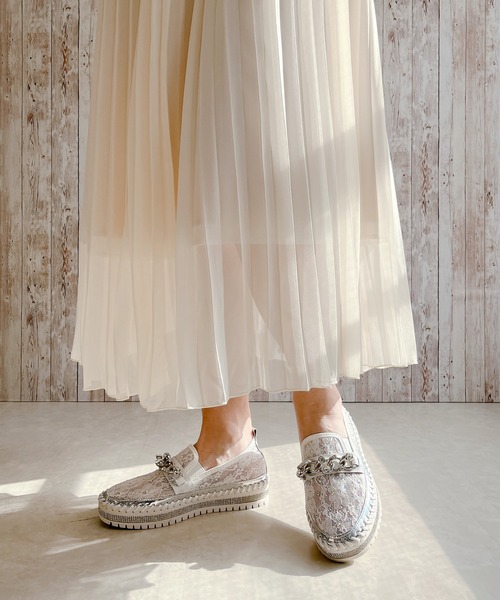 Noubel Voug Relax（ヌーベルヴォーグリラックス）の「ストーンチュールスリッポン（スリッポン・レディース・ブラック/ホワイト・23cm/23.5cm/24cm/24.5cm）」の14枚目の写真