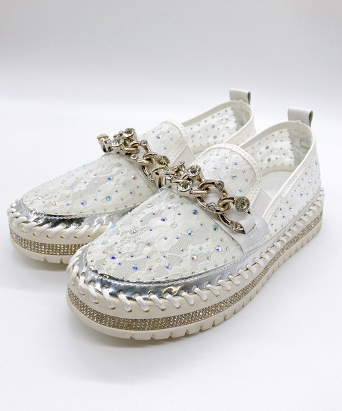 Noubel Voug Relax（ヌーベルヴォーグリラックス）の「ストーンチュールスリッポン（スリッポン・レディース・ブラック/ホワイト・23cm/23.5cm/24cm/24.5cm）」の6枚目の写真