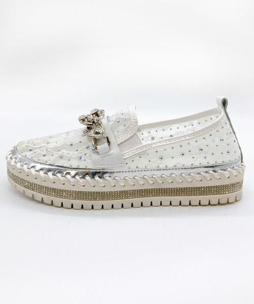 Noubel Voug Relax（ヌーベルヴォーグリラックス）の「ストーンチュールスリッポン（スリッポン・レディース・ブラック/ホワイト・23cm/23.5cm/24cm/24.5cm）」の8枚目の写真