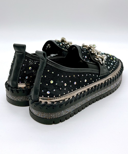 Noubel Voug Relax（ヌーベルヴォーグリラックス）の「ストーンチュールスリッポン（スリッポン・レディース・ブラック/ホワイト・23cm/23.5cm/24cm/24.5cm）」の4枚目の写真