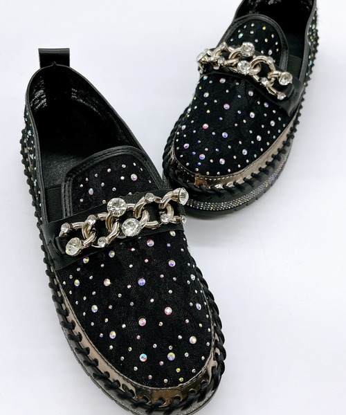 Noubel Voug Relax（ヌーベルヴォーグリラックス）の「ストーンチュールスリッポン（スリッポン・レディース・ブラック/ホワイト・23cm/23.5cm/24cm/24.5cm）」の13枚目の写真