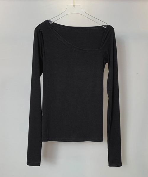 Jewelobe(ジュエローブ)の「アシンメトリーカットアウトトップス(Tシャツ/カットソー・レディース・ブラック/アイボリー/グレー/ブラウン・FREE)」の6枚目の写真