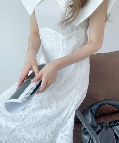 ABITOKYO(アビトーキョー)の「ビックカラーシアージャガード切替フレアワンピース(ワンピース・レディース・ホワイト/ブラック・S/M)」の22枚目の写真