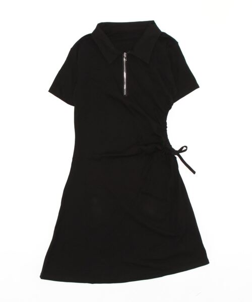 SPIGA（スピーガ）の「ｻｲﾄﾞｼｬｰﾘﾝｸﾞﾊｰﾌZIPﾜﾝﾋﾟｰｽ（ワンピース・レディース・グレー/ブラック・FREE）」の3枚目の写真