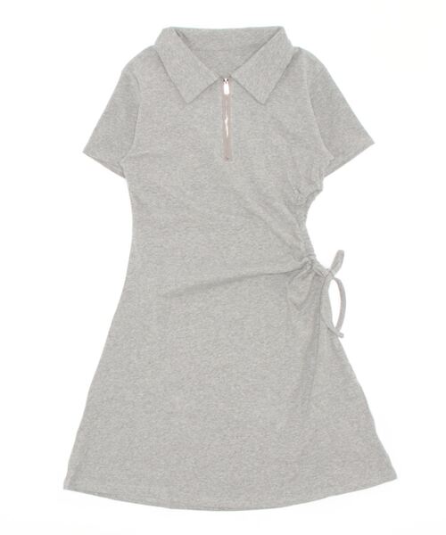 SPIGA（スピーガ）の「ｻｲﾄﾞｼｬｰﾘﾝｸﾞﾊｰﾌZIPﾜﾝﾋﾟｰｽ（ワンピース・レディース・グレー/ブラック・FREE）」の4枚目の写真