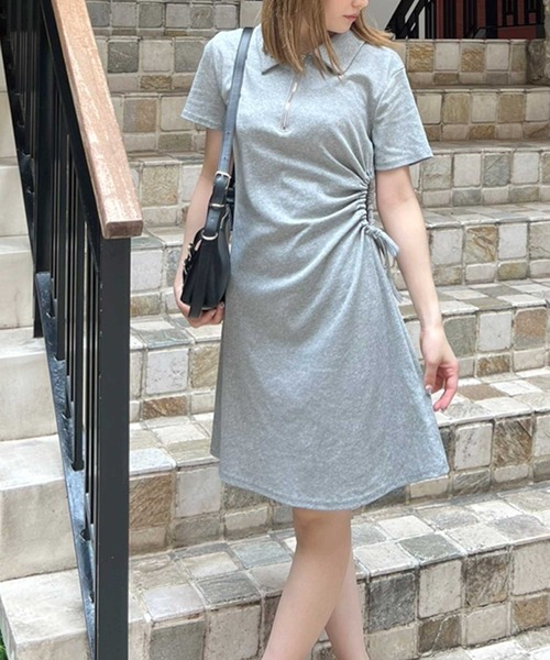 SPIGA（スピーガ）の「ｻｲﾄﾞｼｬｰﾘﾝｸﾞﾊｰﾌZIPﾜﾝﾋﾟｰｽ（ワンピース・レディース・グレー/ブラック・FREE）」の16枚目の写真