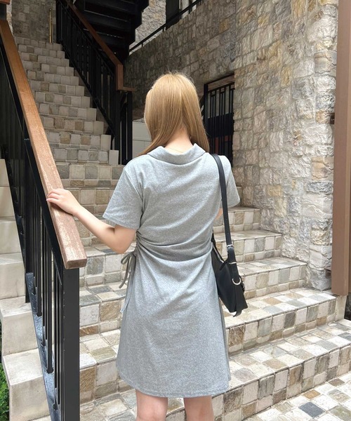 SPIGA（スピーガ）の「ｻｲﾄﾞｼｬｰﾘﾝｸﾞﾊｰﾌZIPﾜﾝﾋﾟｰｽ（ワンピース・レディース・グレー/ブラック・FREE）」の11枚目の写真