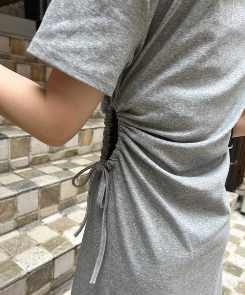 SPIGA（スピーガ）の「ｻｲﾄﾞｼｬｰﾘﾝｸﾞﾊｰﾌZIPﾜﾝﾋﾟｰｽ（ワンピース・レディース・グレー/ブラック・FREE）」の9枚目の写真