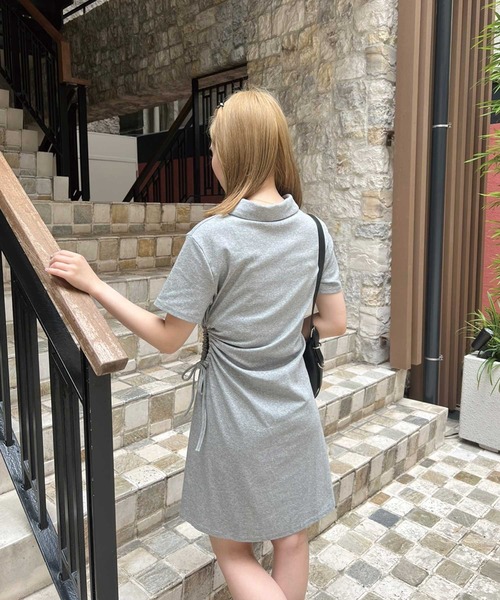 SPIGA（スピーガ）の「ｻｲﾄﾞｼｬｰﾘﾝｸﾞﾊｰﾌZIPﾜﾝﾋﾟｰｽ（ワンピース・レディース・グレー/ブラック・FREE）」の8枚目の写真