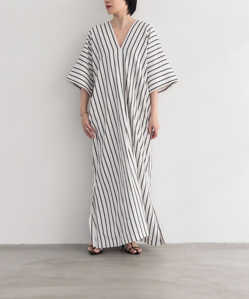 LEPSIM（レプシィム）の「【FOR I SERIES】ソデスリットワンピース　195602（ワンピース・レディース・ブラック/ベージュ×ブラック/ホワイト×ブラック/オレンジ・FREE/TALL）」の9枚目の写真