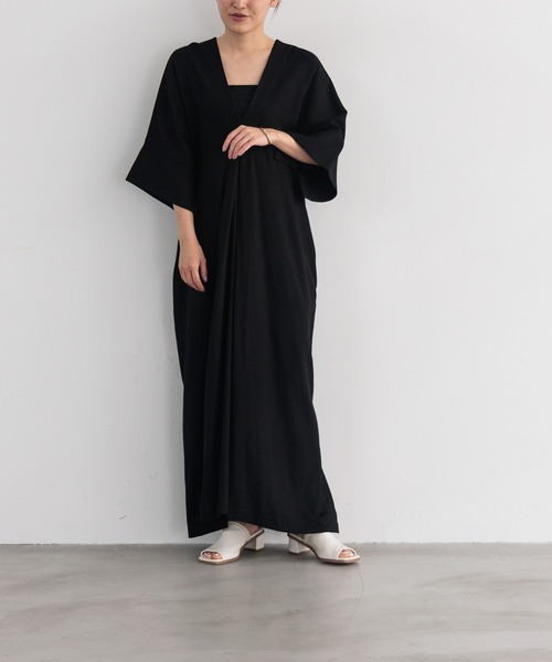 LEPSIM（レプシィム）の「【FOR I SERIES】ソデスリットワンピース　195602（ワンピース・レディース・ブラック/ベージュ×ブラック/ホワイト×ブラック/オレンジ・FREE/TALL）」の16枚目の写真