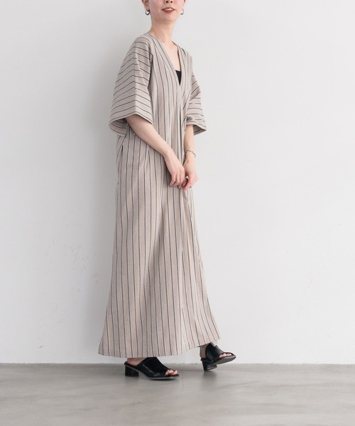 LEPSIM（レプシィム）の「【FOR I SERIES】ソデスリットワンピース　195602（ワンピース・レディース・ブラック/ベージュ×ブラック/ホワイト×ブラック/オレンジ・FREE/TALL）」の6枚目の写真