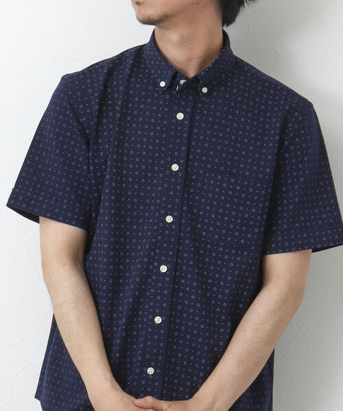 NOLLEY'S goodman（ノーリーズグッドマン）の「《ビジカジ対応》ドライマスター ボタンダウン半袖シャツ（シャツ/ブラウス・メンズ・ブルー/ホワイト/ブラック系その他/ホワイト系その他4/ブルー系その他7/パープル系その他4・L/XL/M/S）」の5枚目の写真