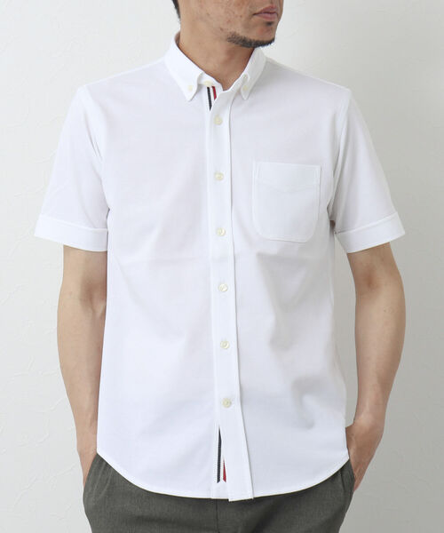 NOLLEY'S goodman（ノーリーズグッドマン）の「《ビジカジ対応》ドライマスター ボタンダウン半袖シャツ（シャツ/ブラウス・メンズ・ブルー/ホワイト/ブラック系その他/ホワイト系その他4/ブルー系その他7/パープル系その他4・L/XL/M/S）」の7枚目の写真