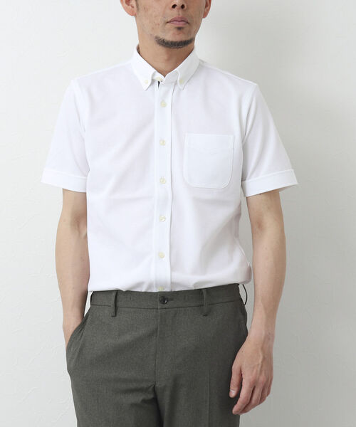 NOLLEY'S goodman（ノーリーズグッドマン）の「《ビジカジ対応》ドライマスター ボタンダウン半袖シャツ（シャツ/ブラウス・メンズ・ブルー/ホワイト/ブラック系その他/ホワイト系その他4/ブルー系その他7/パープル系その他4・L/XL/M/S）」の11枚目の写真