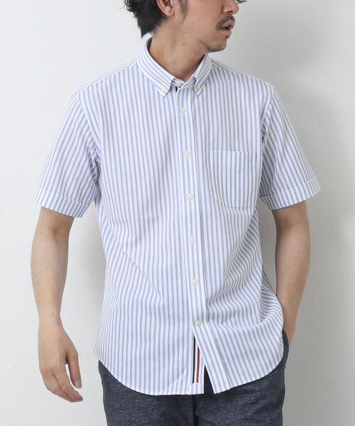 NOLLEY'S goodman（ノーリーズグッドマン）の「《ビジカジ対応》ドライマスター ボタンダウン半袖シャツ（シャツ/ブラウス・メンズ・ブルー/ホワイト/ブラック系その他/ホワイト系その他4/ブルー系その他7/パープル系その他4・L/XL/M/S）」の13枚目の写真