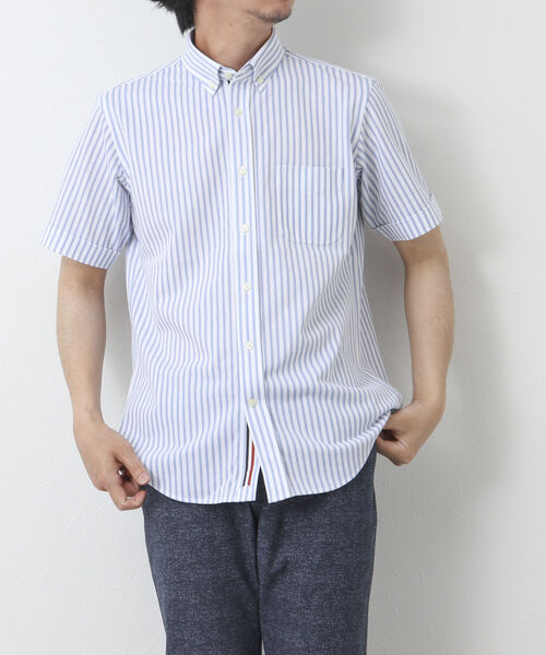 NOLLEY'S goodman（ノーリーズグッドマン）の「《ビジカジ対応》ドライマスター ボタンダウン半袖シャツ（シャツ/ブラウス・メンズ・ブルー/ホワイト/ブラック系その他/ホワイト系その他4/ブルー系その他7/パープル系その他4・L/XL/M/S）」の14枚目の写真