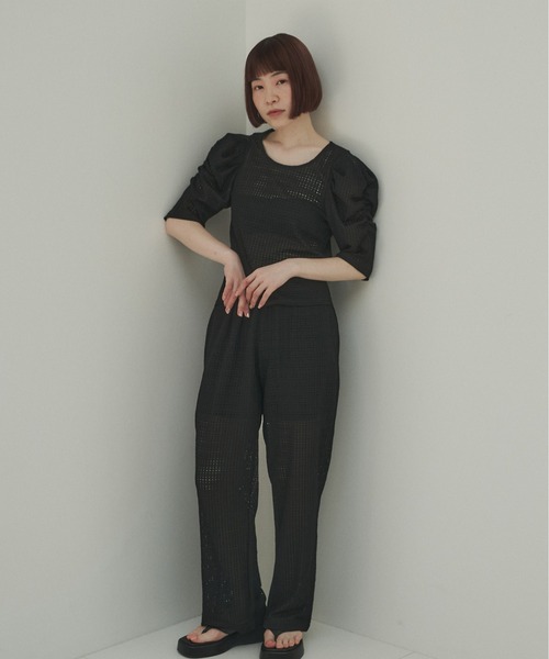 INSIIS(インシス)の「シアーイージーパンツ(Tシャツ/カットソー・レディース・ライトブルー/ブラック/オフホワイト・S/フリー)」の5枚目の写真
