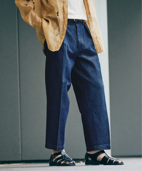 JOURNAL STANDARD（ジャーナルスタンダード）の「デニム タックイン トラウザーズパンツ（スラックス・メンズ・ネイビー/アイボリー/ダークブルー・SMALL/MEDIUM/LARGE）」の14枚目の写真