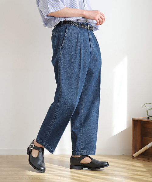 JOURNAL STANDARD（ジャーナルスタンダード）の「デニム タックイン トラウザーズパンツ（スラックス・メンズ・ネイビー/アイボリー/ダークブルー・SMALL/MEDIUM/LARGE）」の12枚目の写真