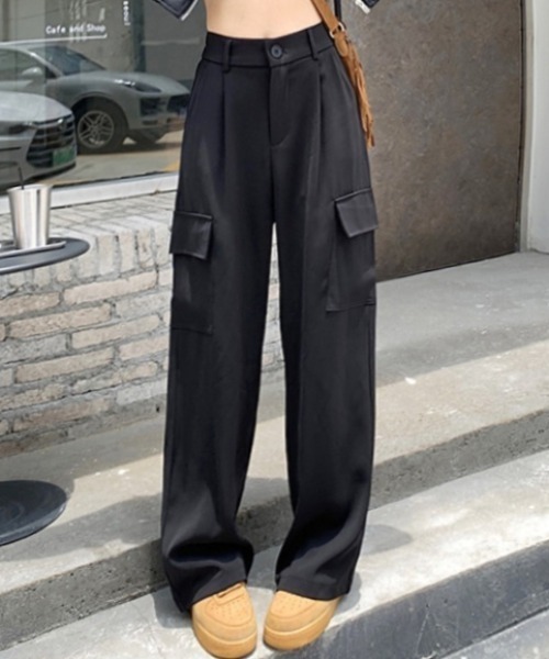 gossip！ロサンゼルス（ゴシップロサンゼルス）の「ストレートカーゴパンツ（カーゴパンツ・レディース・ブラック/ブラウン・FREE）」の13枚目の写真