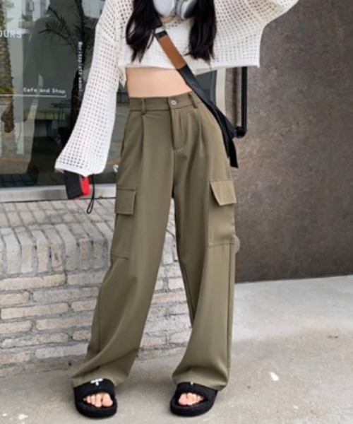 gossip！ロサンゼルス（ゴシップロサンゼルス）の「ストレートカーゴパンツ（カーゴパンツ・レディース・ブラック/ブラウン・FREE）」の16枚目の写真