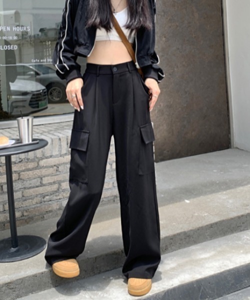 gossip！ロサンゼルス（ゴシップロサンゼルス）の「ストレートカーゴパンツ（カーゴパンツ・レディース・ブラック/ブラウン・FREE）」の9枚目の写真