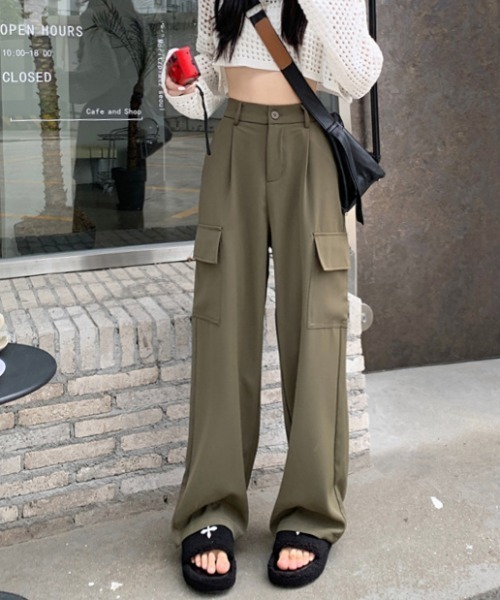 gossip！ロサンゼルス（ゴシップロサンゼルス）の「ストレートカーゴパンツ（カーゴパンツ・レディース・ブラック/ブラウン・FREE）」の19枚目の写真