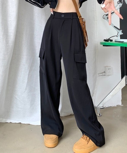 gossip！ロサンゼルス（ゴシップロサンゼルス）の「ストレートカーゴパンツ（カーゴパンツ・レディース・ブラック/ブラウン・FREE）」の10枚目の写真