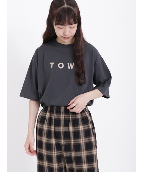 Samansa Mos2（サマンサ モスモス）の「【吸水速乾】大人なシンプルロゴTシャツ（Tシャツ/カットソー・レディース・チャコール/オフホワイト/グリーン・ﾌﾘ-）」の3枚目の写真