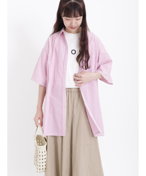 Samansa Mos2（サマンサ モスモス）の「【吸水速乾】大人なシンプルロゴTシャツ（Tシャツ/カットソー・レディース・チャコール/オフホワイト/グリーン・ﾌﾘ-）」の8枚目の写真