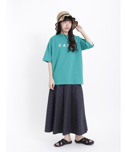 Samansa Mos2（サマンサ モスモス）の「【吸水速乾】大人なシンプルロゴTシャツ（Tシャツ/カットソー・レディース・チャコール/オフホワイト/グリーン・ﾌﾘ-）」の11枚目の写真