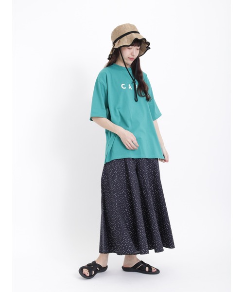 Samansa Mos2（サマンサ モスモス）の「【吸水速乾】大人なシンプルロゴTシャツ（Tシャツ/カットソー・レディース・チャコール/オフホワイト/グリーン・ﾌﾘ-）」の12枚目の写真