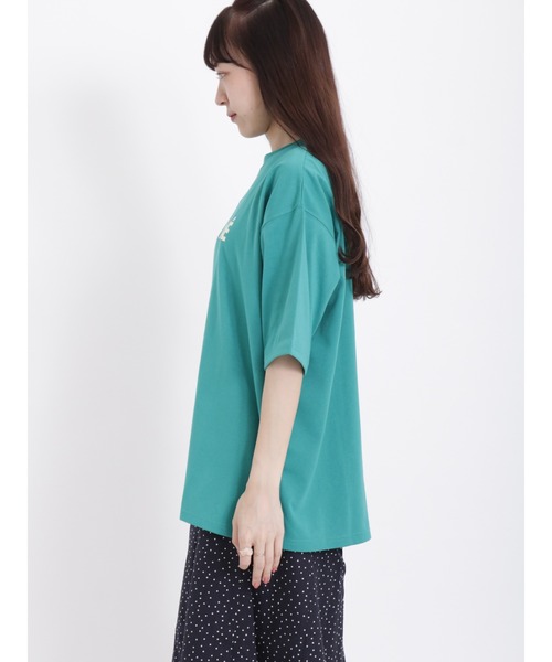 Samansa Mos2（サマンサ モスモス）の「【吸水速乾】大人なシンプルロゴTシャツ（Tシャツ/カットソー・レディース・チャコール/オフホワイト/グリーン・ﾌﾘ-）」の14枚目の写真