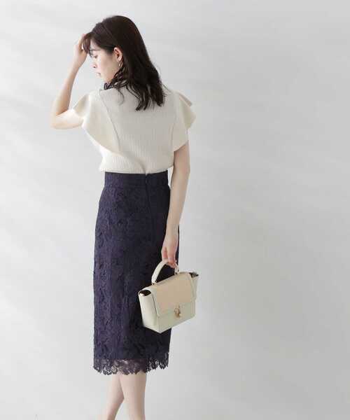 PROPORTION BODY DRESSING(プロポーションボディドレッシング)の「メッシュフラワーケミカルレースタイトスカート(スカート・レディース・ネイビー/オフホワイト/ピンク・SMALL/MEDIUM/X-SMALL)」の16枚目の写真